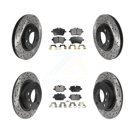 Front Rear Drilled Slot Disc Brake Rotor Semi-Metallic Pad Kit For Mini Cooper Countryman KDF-100852