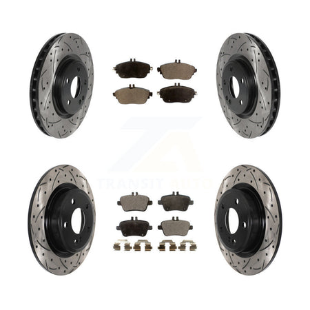 Front Rear Drill Slot Brake Rotor Semi-Metallic Pad Kit For Mercedes-Benz GLA250 CLA250 B KDF-100859