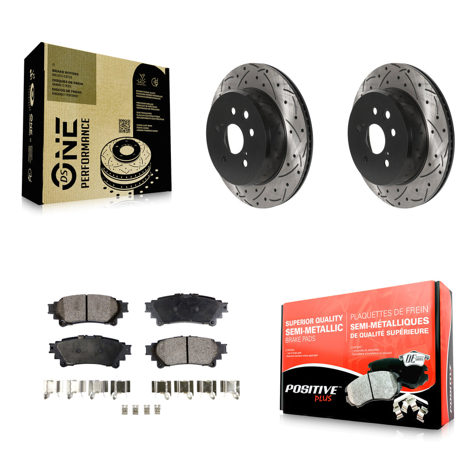 Rear Coated Drilled Slotted Disc Brake Rotors And Semi-Metallic Pads Kit For Lexus GS350 IS300 IS200t IS350 RC350 RC300 RC200t GS300 GS200t GS450h KDF-100912