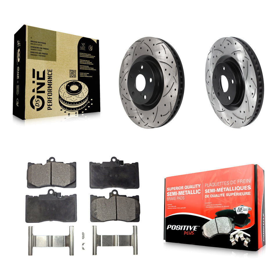 Front Coated Drilled Slotted Disc Brake Rotors And Semi-Metallic Pads Kit For Lexus GS350 IS300 IS350 RC350 IS200t RC300 RC200t GS300 GS450h GS200t GS460 KDF-101001