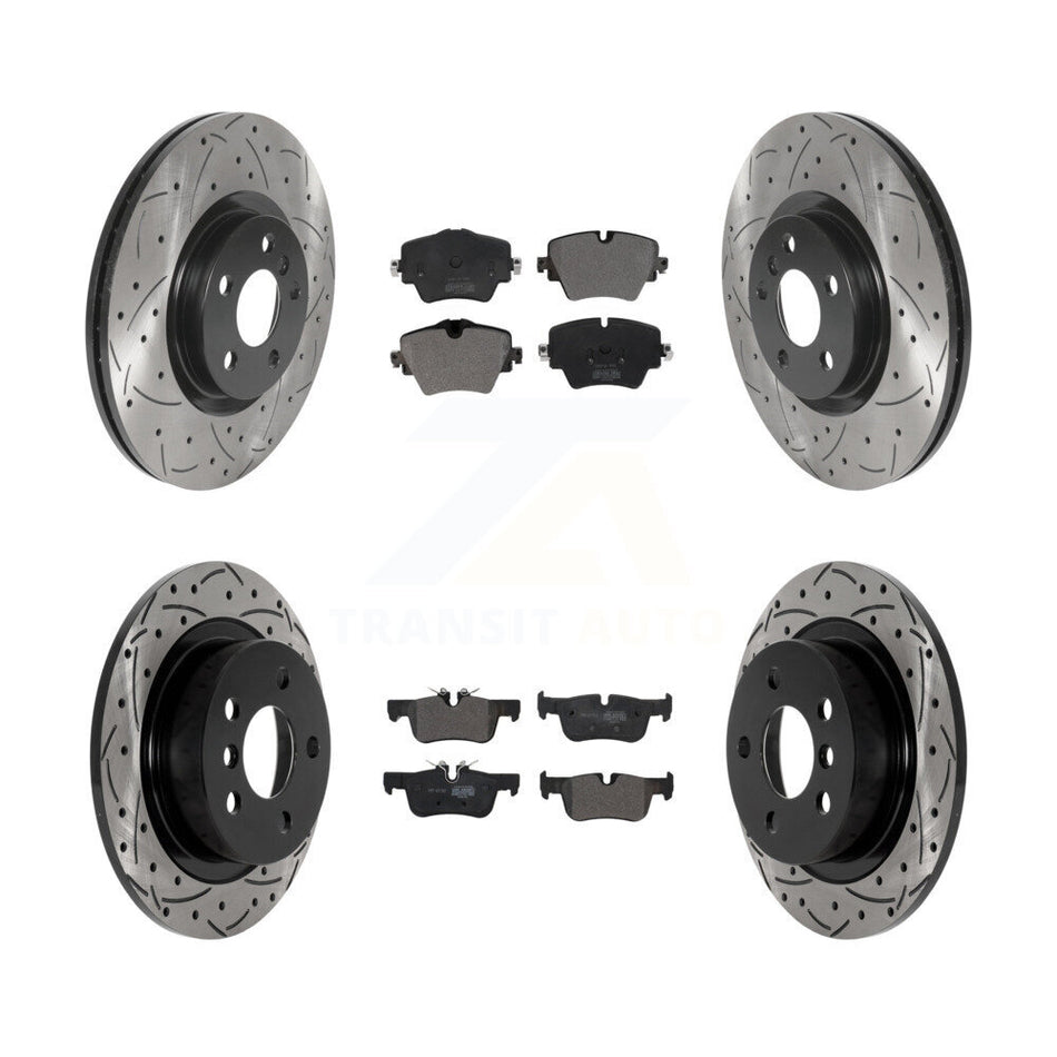 Front Rear Drilled Slot Disc Brake Rotor Semi-Metallic Pad Kit For Mini Cooper Countryman KDF-101023