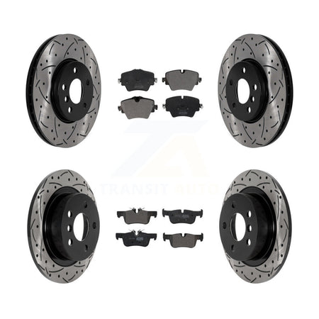 Front Rear Drilled Slot Disc Brake Rotor Semi-Metallic Pad Kit For Mini Cooper Countryman KDF-101024