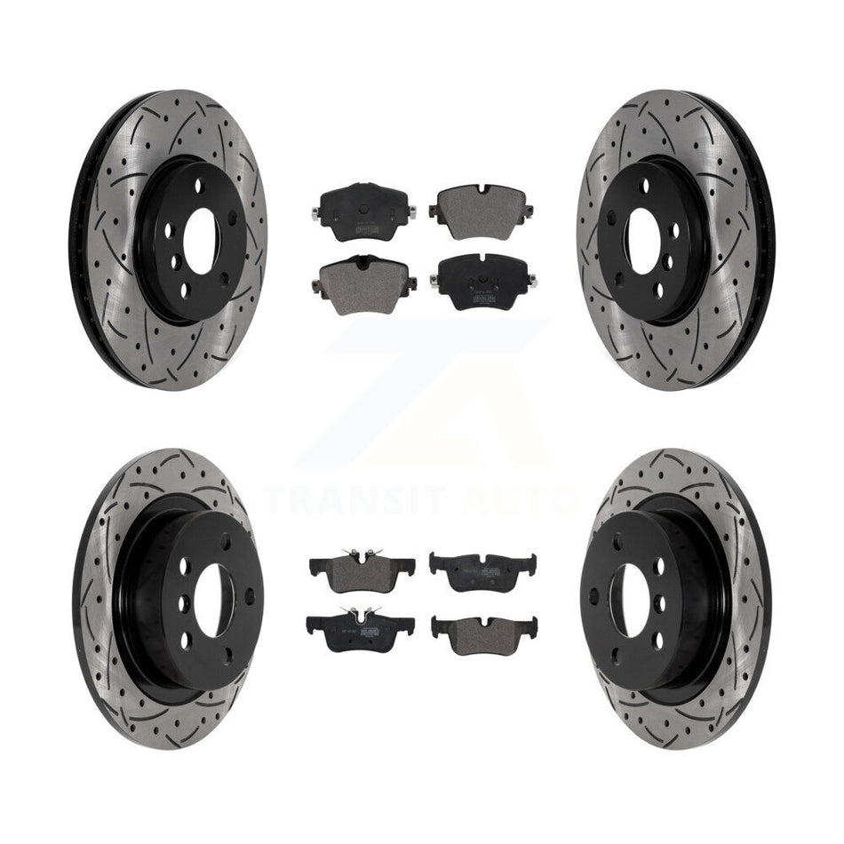 Front Rear Drilled Slot Disc Brake Rotor Semi-Metallic Pad Kit For Mini Cooper Countryman KDF-101024