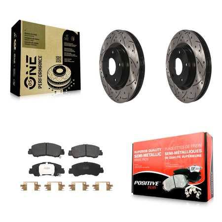 Front Coat Drill Slot Disc Brake Rotor Semi-Metallic Pad Kit For Mitsubishi Eclipse Cross KDF-101061