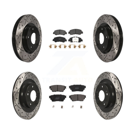 Front Rear Drill Slot Disc Brake Rotor Semi-Metallic Pad Kit For Mitsubishi Eclipse Cross KDF-101069