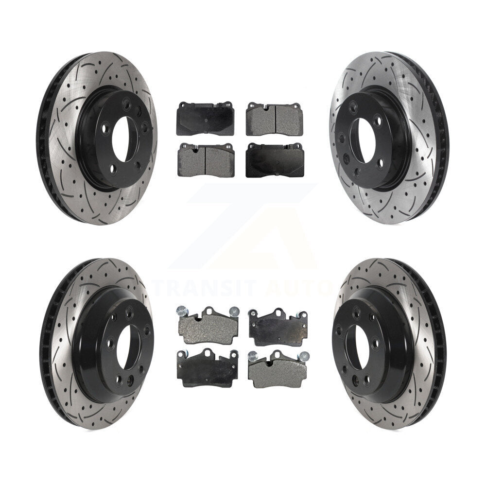 Front Rear Disc Brake Rotors And Semi-Metallic Pads Kit (6Pc) For Volkswagen Touareg KDF-101156