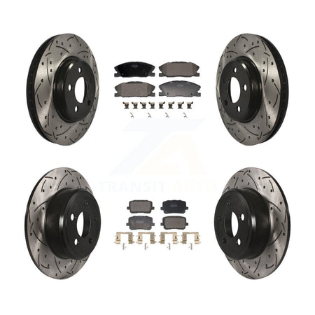 Front Rear Drilled Slot Brake Rotor Semi-Metallic Pad Kit For Dodge Charger RWD with 3.6L KDF-101164