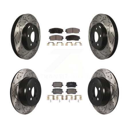 Front Rear Drilled Slot Brake Rotor Semi-Metallic Pad Kit For Dodge Charger RWD with 3.6L KDF-101166