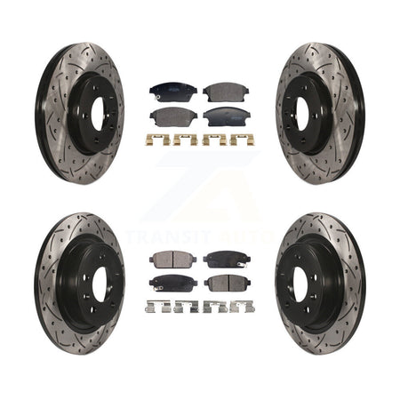 Front Rear Drill Slot Brake Rotors Semi-Metallic Pad Kit For Chevrolet Cruze Buick Verano KDF-101183