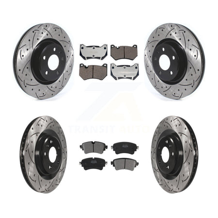 Front Rear Drill Slot Brake Rotors Semi-Metallic Pad Kit For Audi Q5 With Brembo Calipers KDF-101191