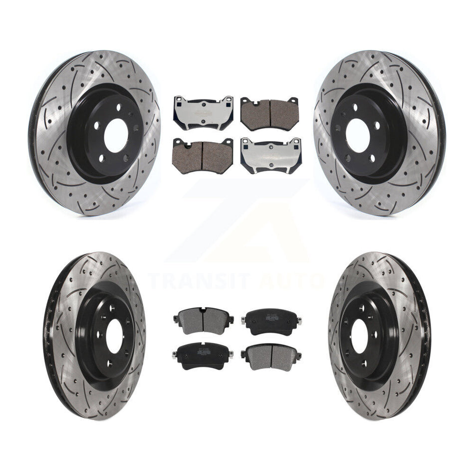 Front Rear Drill Slot Brake Rotors Semi-Metallic Pad Kit For Audi Q5 With Brembo Calipers KDF-101191