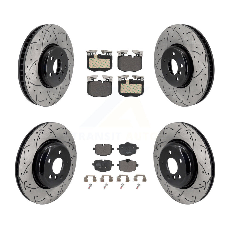 Front Rear Brake Rotors & Semi-Metallic Pad Kit (6Pc) For BMW iX 640i xDrive Gran Turismo KDF-101224