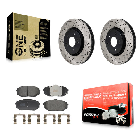 Front Drill Slot Brake Rotors Semi-Metallic Pad Kit For Hyundai Tucson Kia Sportage Ioniq KDF-101267