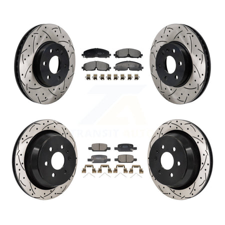Front Rear Drill Slot Brake Rotor Semi-Metallic Pad Kit For Chevrolet Colorado GMC Canyon KDF-101279