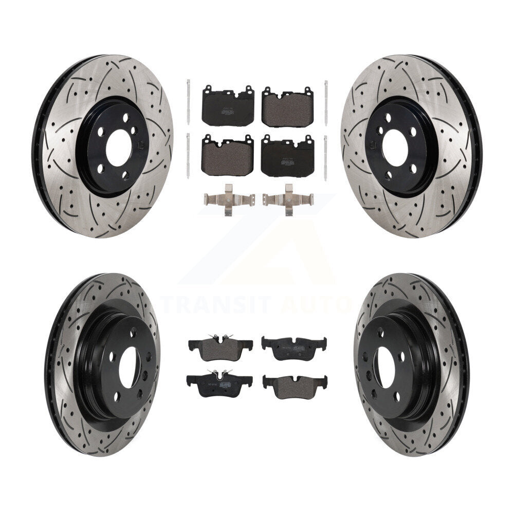 Front Rear Drilled Slot Disc Brake Rotor Semi-Metallic Pad Kit For Mini Cooper Countryman KDF-101300