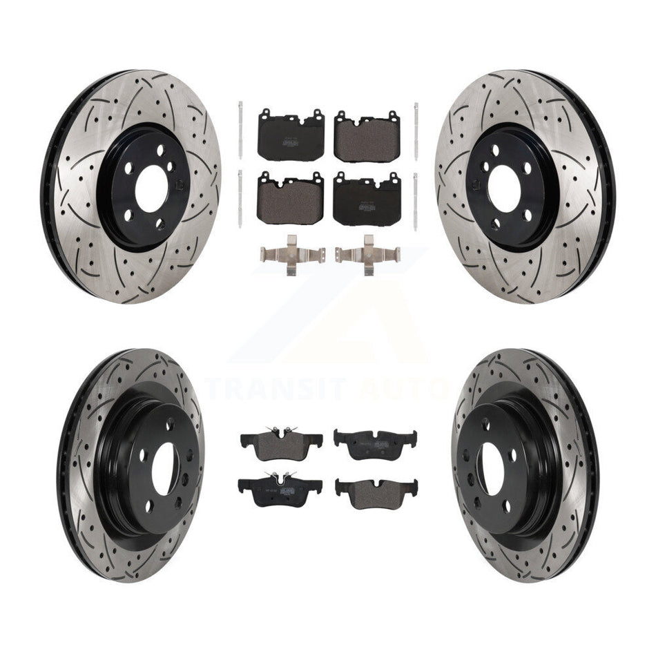 Front Rear Drilled Slot Disc Brake Rotor Semi-Metallic Pad Kit For Mini Cooper Countryman KDF-101300