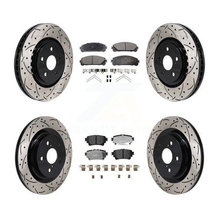 Front Rear Drill Slot Brake Rotor Semi-Metallic Pad Kit For Toyota Sienna RAV4 Prime bZ4X KDF-101312