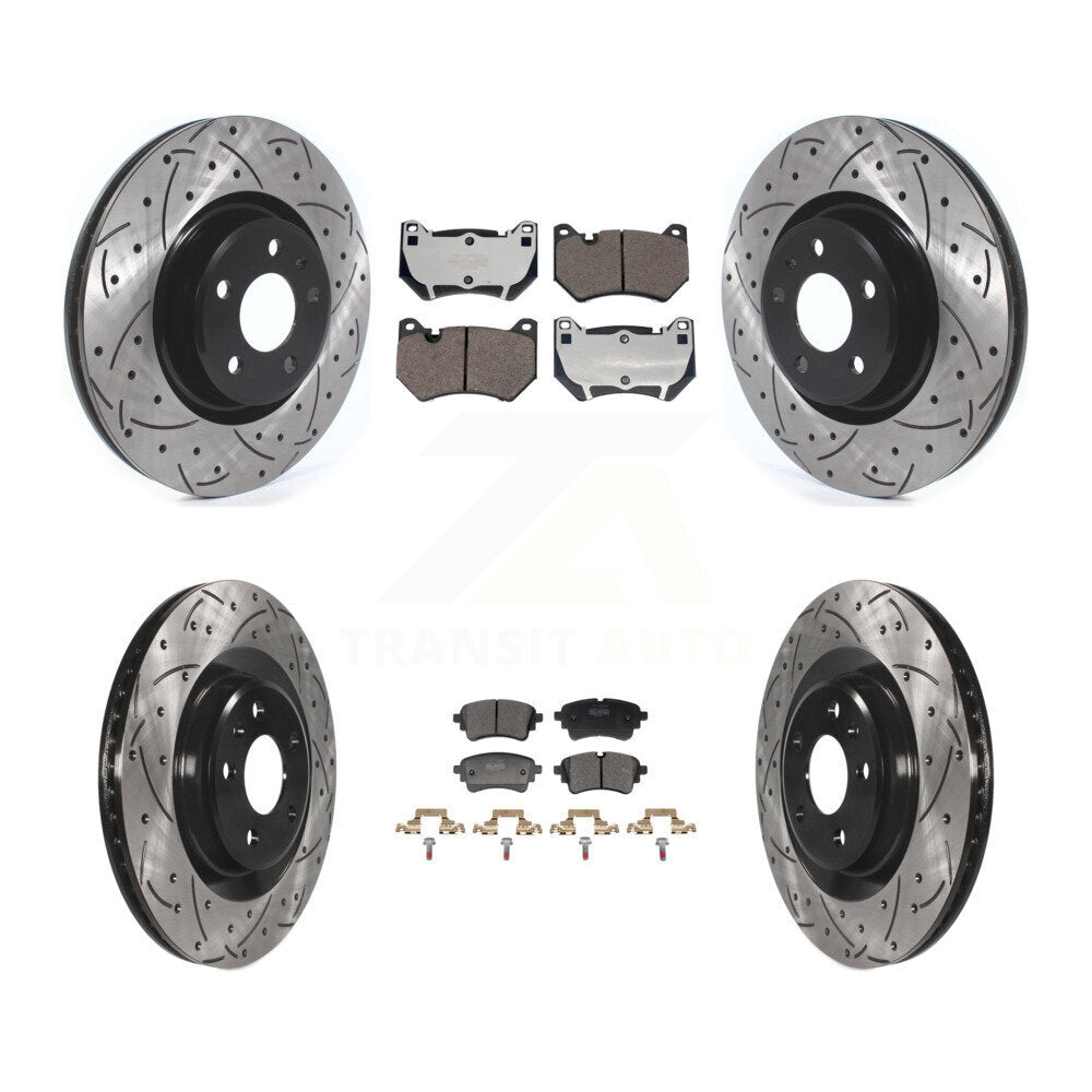 Front Rear Coated Drill Slot Disc Brake Rotor Semi-Metallic Pad Kit For Audi Q5 Sportback KDF-101317