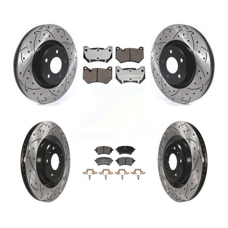 Front Rear Coated Drill Slot Disc Brake Rotor Semi-Metallic Pad Kit For Audi Q5 Sportback KDF-101317