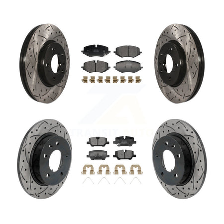Front Rear Drilled Slot Brake Rotor Semi-Metallic Pad Kit For Chevrolet Trailblazer Buick KDF-101318