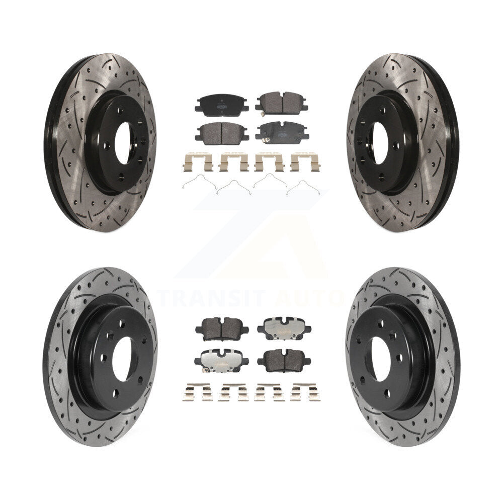 Front Rear Drill Slot Brake Rotor Semi-Metallic Pad Kit For Chevrolet Equinox GMC Terrain KDF-101319