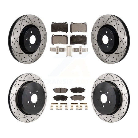 Front Rear Drill Slot Brake Rotor Semi-Metallic Pad Kit For Subaru BRZ With Brembo Brakes KDF-101325