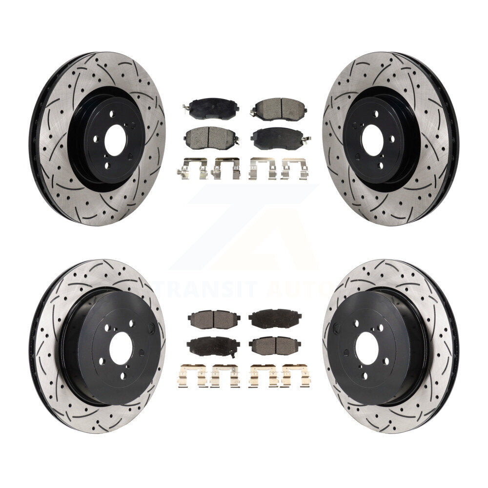 Front Rear Drill Slot Brake Rotors Semi-Metallic Pad Kit For Toyota 86 With Brembo Brakes KDF-101328