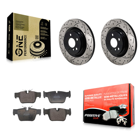 Rear Drill Slot Brake Rotor Semi-Metallic Pad Kit For Mini Cooper Countryman BMW X2 M235i KDF-101346