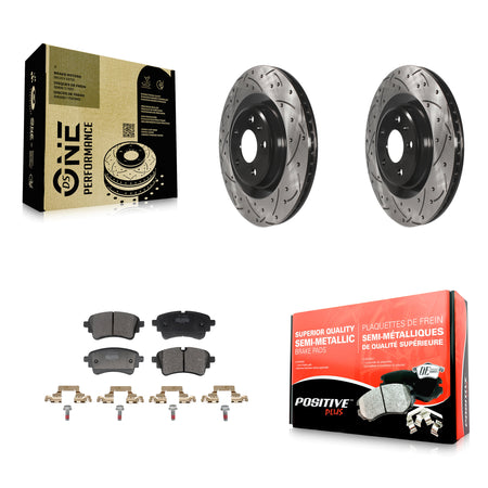 Rear Drill Slot Brake Rotors Semi-Metallic Pad Kit For Audi Q5 Sportback A5 A4 Quattro S5 KDF-101349