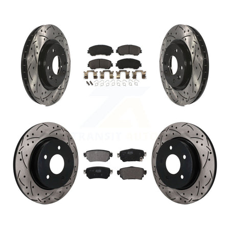Front Rear Drilled Slot Brake Rotors Semi-Metallic Pad Kit For Nissan Rogue Sport Qashqai KDF-101783