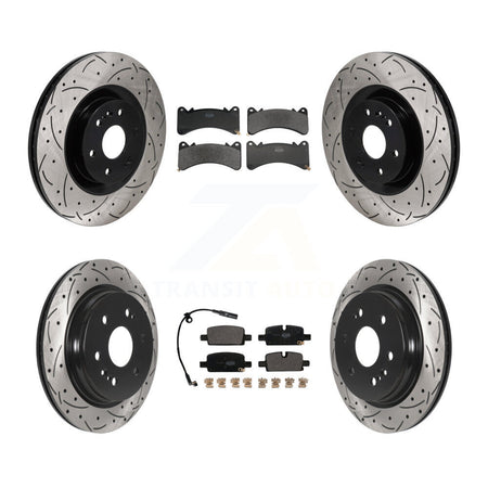 Front Rear Drill Slot Brake Rotor Semi-Metallic Pad Kit For GMC Sierra 1500 Chevrolet LTD KDF-101801