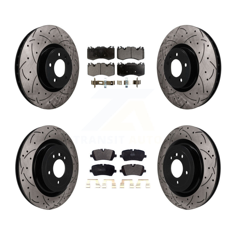 Front Rear Drilled Slot Disc Brake Rotor Semi-Metallic Pad Kit For Land Rover Range Sport KDF-101811