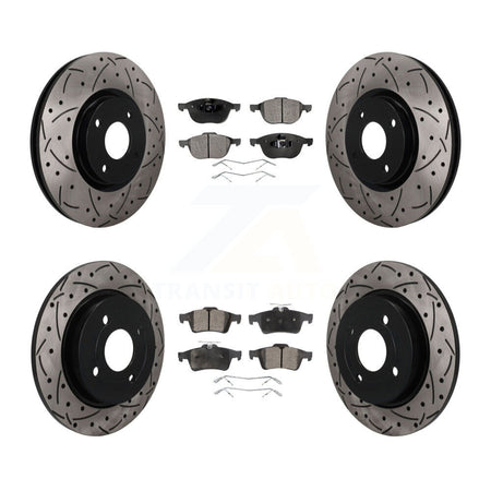 Front Rear Drilled Slot Brake Rotor Semi-Metallic Pad Kit For 2018-2022 Ford EcoSport AWD KDF-101814