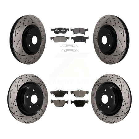 Front Rear Drill Slot Disc Brake Rotors Semi-Metallic Pad Kit For 2019-2024 Subaru Ascent KDF-101830
