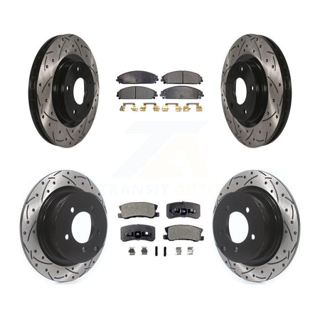 Front Rear Drill Slot Brake Rotor Semi-Metallic Pad Kit For 2008-2009 Dodge Caliber SRT-4 KDF-101848