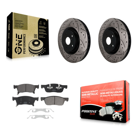 Front Coat Drill Slot Disc Brake Rotors Semi-Metallic Pad Kit For 2019-2024 Subaru Ascent KDF-101917
