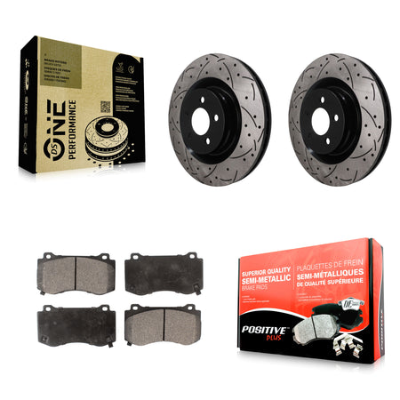 Front Drill Slot Brake Rotors Semi-Metallic Pad Kit For Dodge Charger Chrysler 300 Magnum KDF-101923