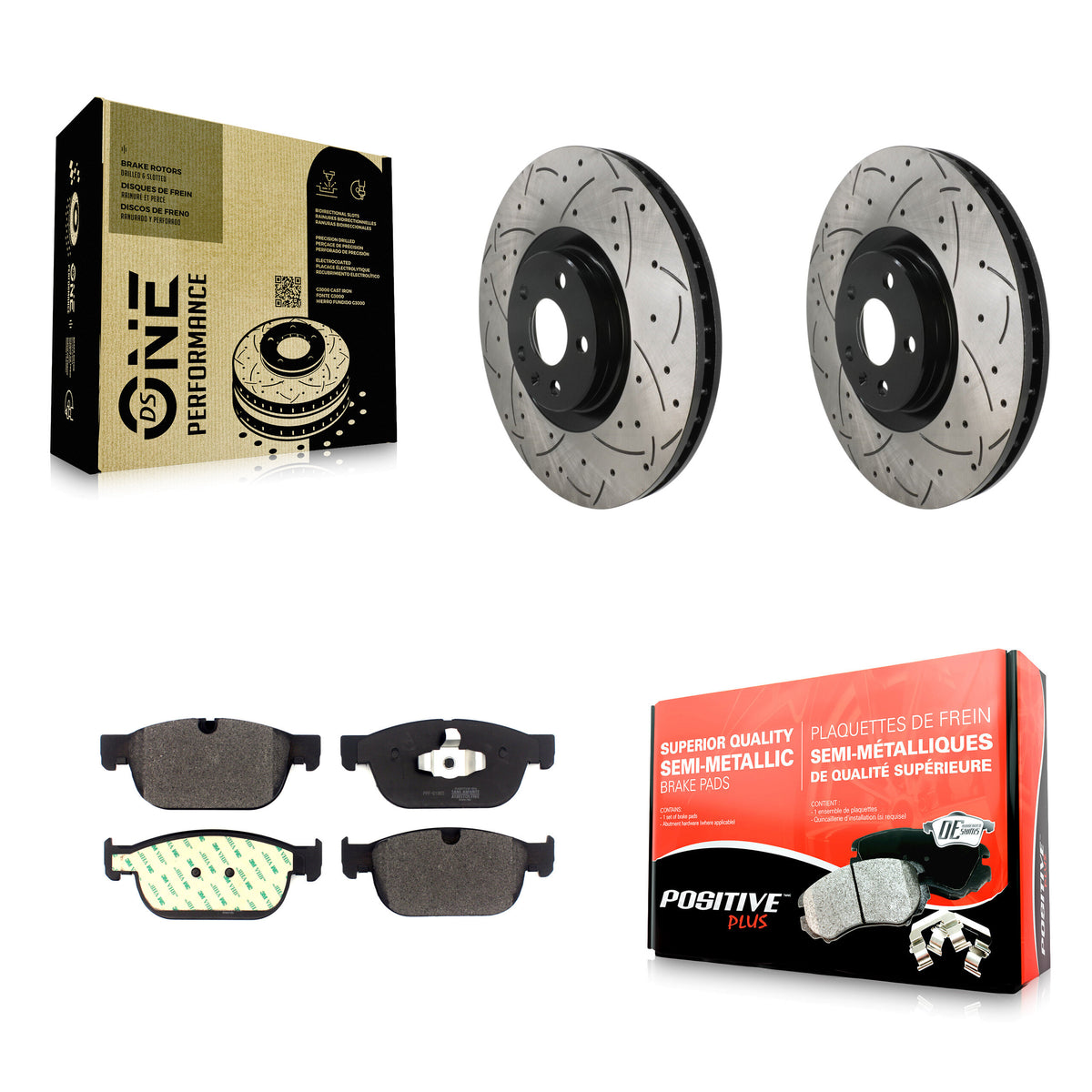 Front Drill Slot Brake Rotors Semi-Metallic Pad Kit For Volvo XC60 XC90 XC40 S60 Recharge KDF-101934