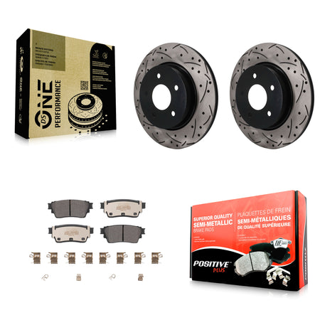 Rear Coated Drilled Slotted Disc Brake Rotors And Semi-Metallic Pads Kit For Nissan Rogue KDF-101965