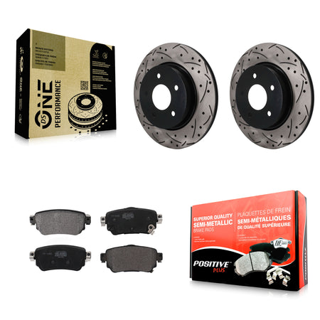 Rear Drilled Slot Brake Rotor & Semi-Metallic Pad Kit For Nissan Rogue Sport Qashqai LEAF KDF-101969
