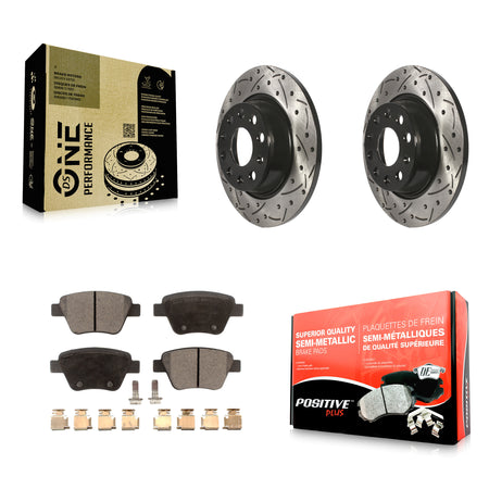 Rear Drill Slot Disc Brake Rotor Semi-Metallic Pad Kit For Audi A3 Quattro Volkswagen Eos KDF-101984