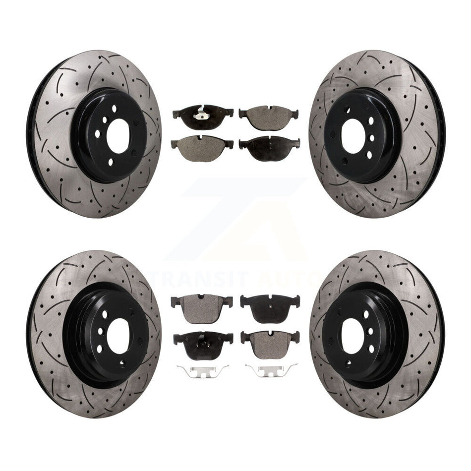 Front Rear Disc Brake Rotor Semi-Metallic Pad Kit (6Pc) For BMW 750i xDrive 750Li 550i GT KDF-102011