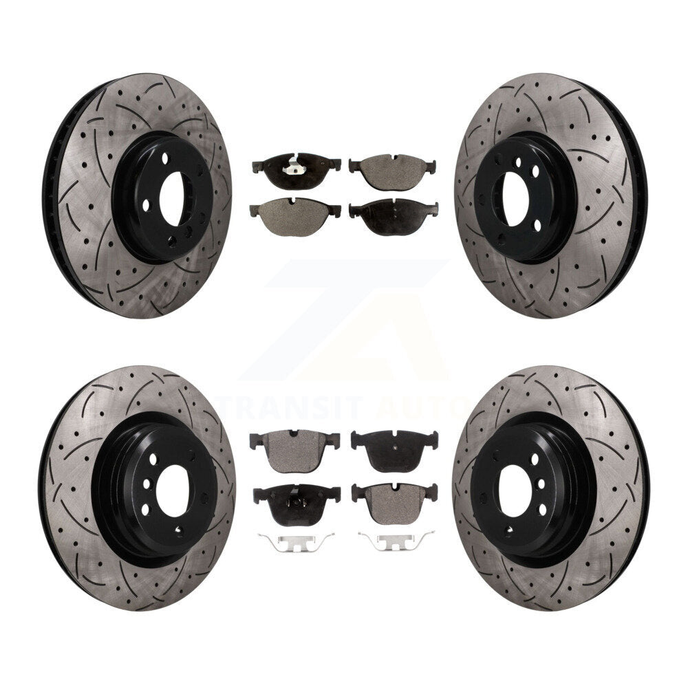 Front Rear Disc Brake Rotors And Semi-Metallic Pads Kit (6Pc) For 2013 BMW ActiveHybrid 7 KDF-102012