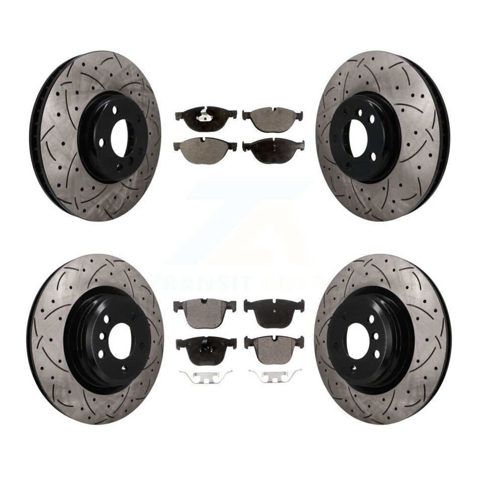 Front Rear Disc Brake Rotors And Semi-Metallic Pads Kit (6Pc) For 2013 BMW ActiveHybrid 7 KDF-102012