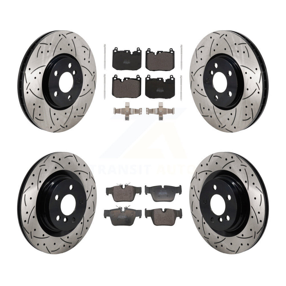 Front Rear Drilled Slot Disc Brake Rotor Semi-Metallic Pad Kit For Mini Cooper Countryman KDF-102077