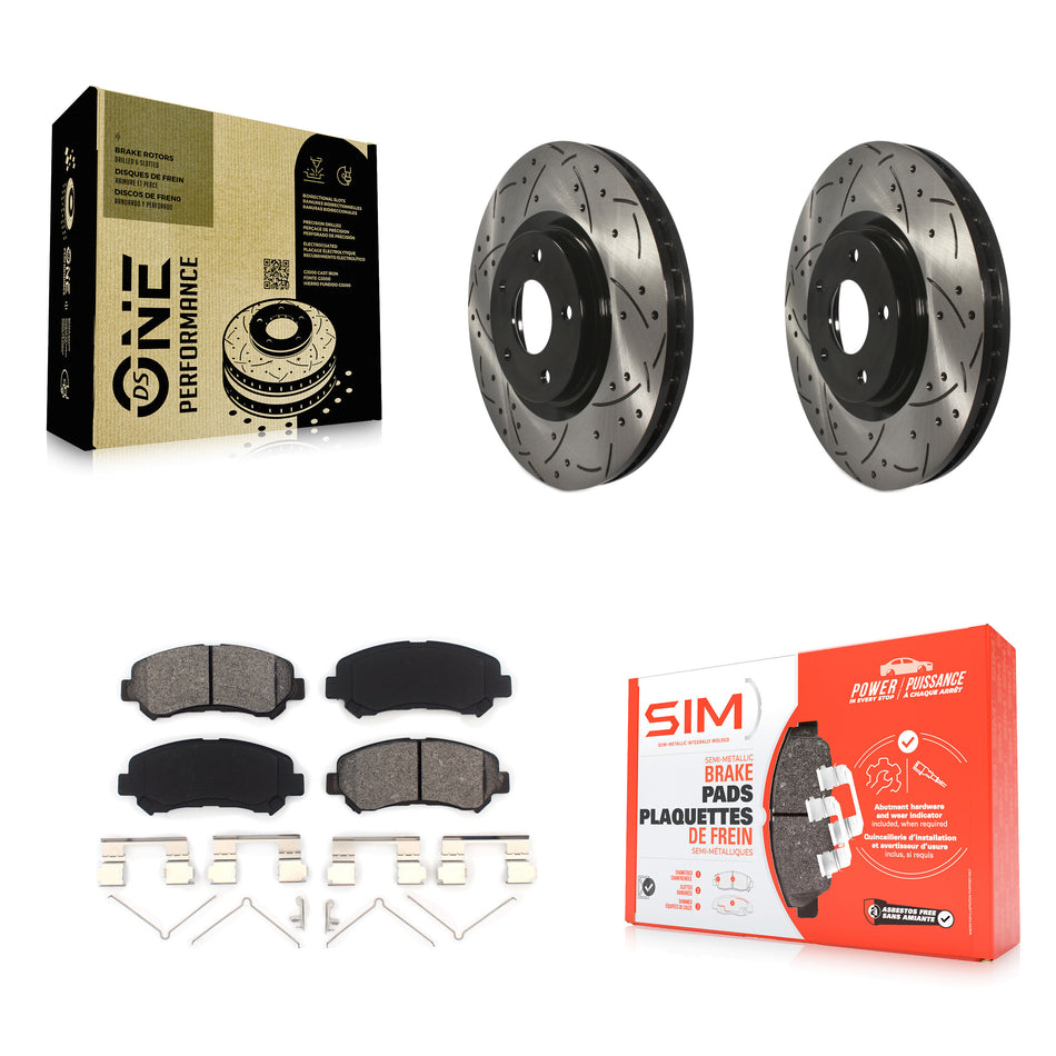 Front Coated Drilled Slotted Disc Brake Rotors And Semi-Metallic Pads Kit For Nissan Sentra Juke KDS-100109