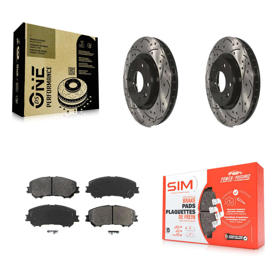 Front Coated Drilled Slotted Disc Brake Rotors And Semi-Metallic Pads Kit For Nissan Rogue Sport Qashqai KDS-100164