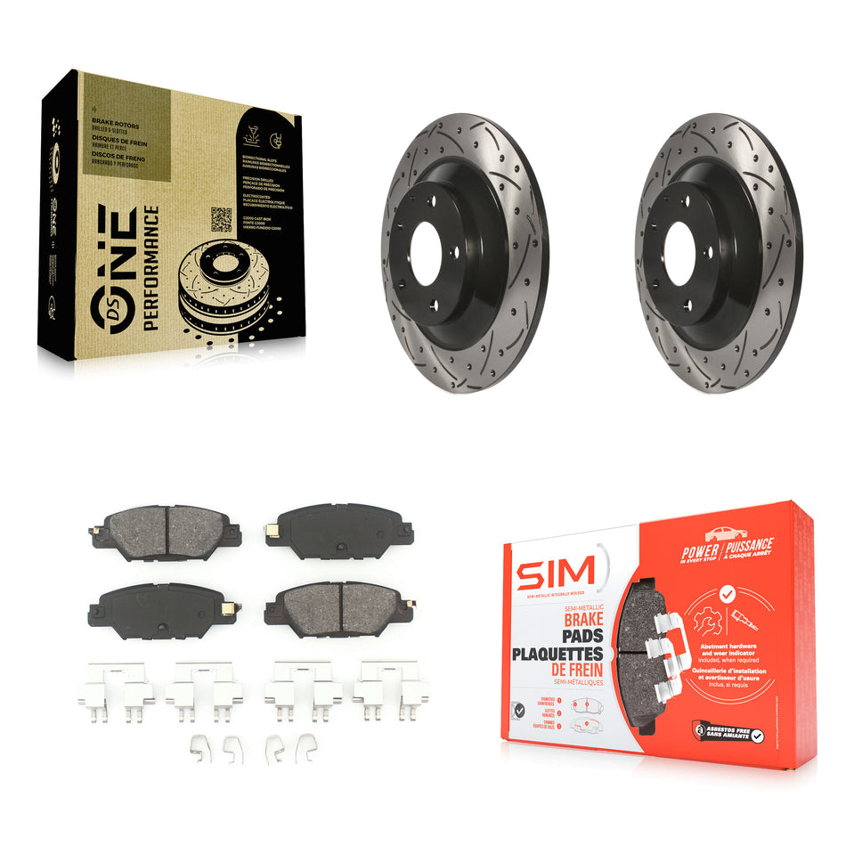 Rear Coated Drilled Slotted Disc Brake Rotors And Semi-Metallic Pads Kit For Mazda CX-5 KDS-100511