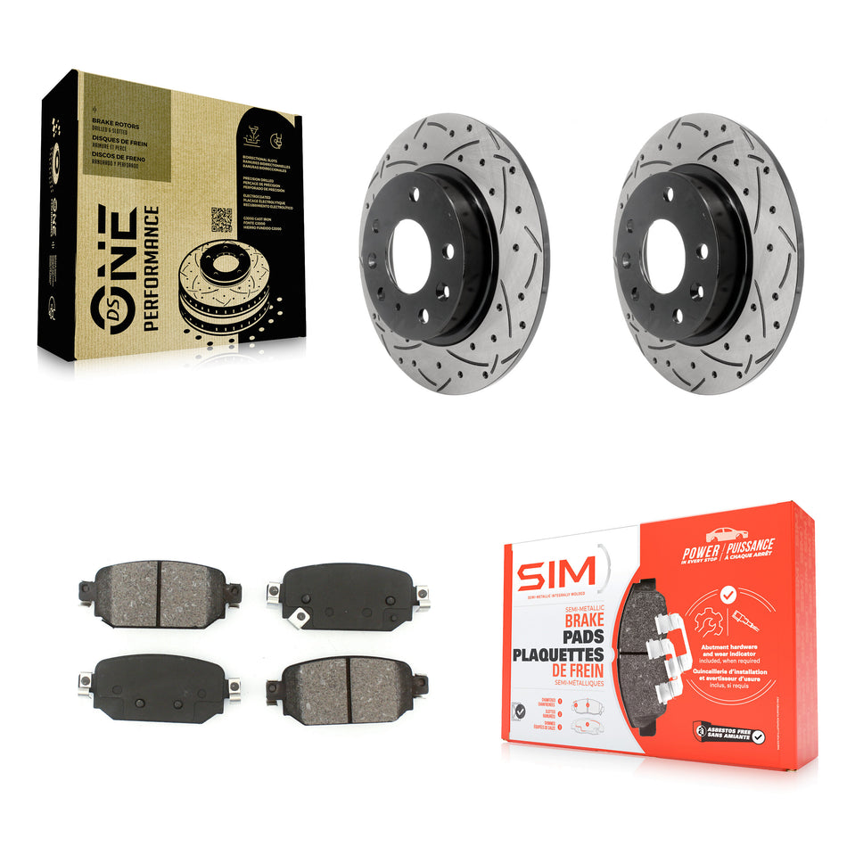 Rear Coated Drilled Slotted Disc Brake Rotors And Semi-Metallic Pads Kit For Mazda 3 CX-3 Sport KDS-100513