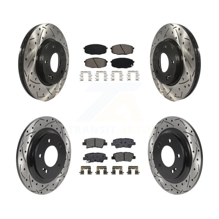 Front Rear Drill Slot Brake Rotor Semi-Metallic Pad Kit For Kia Forte5 Hyundai Elantra GT KDS-100750